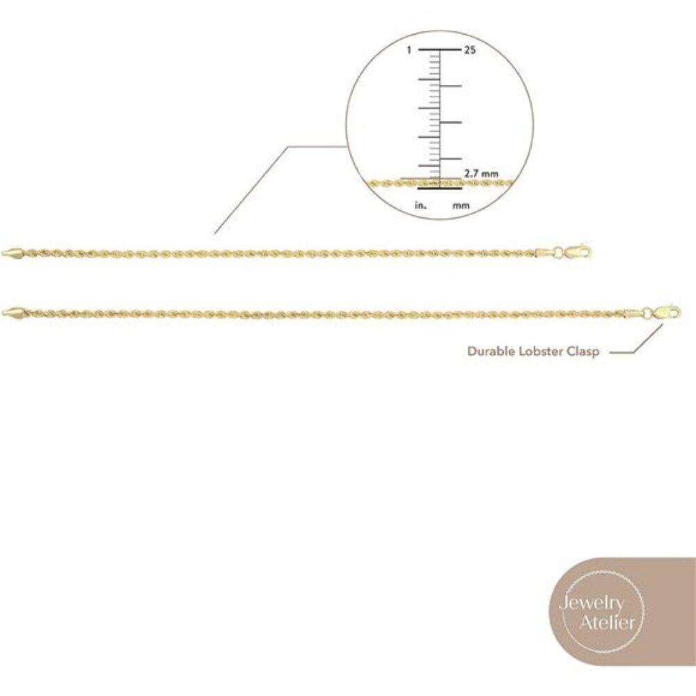 14K Gold Filled Rope Chain Bracelets - Picture 3 of 4